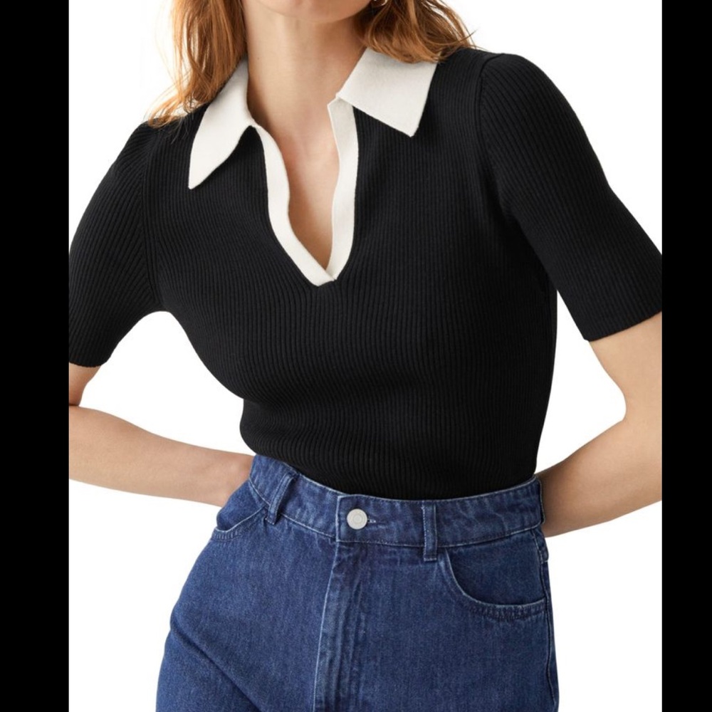 & other stories rib polo shirt